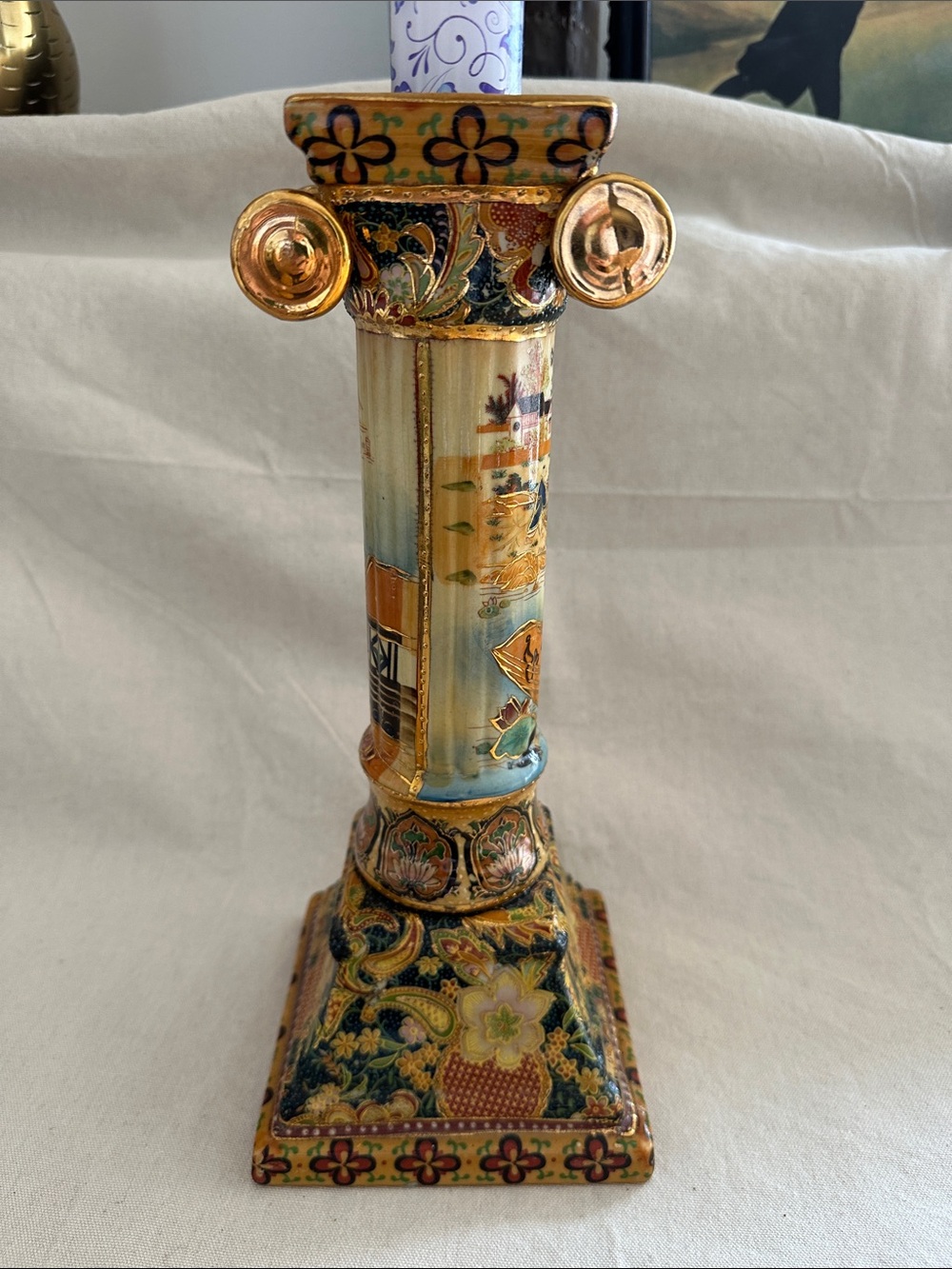 Royal Satsuma candleholder